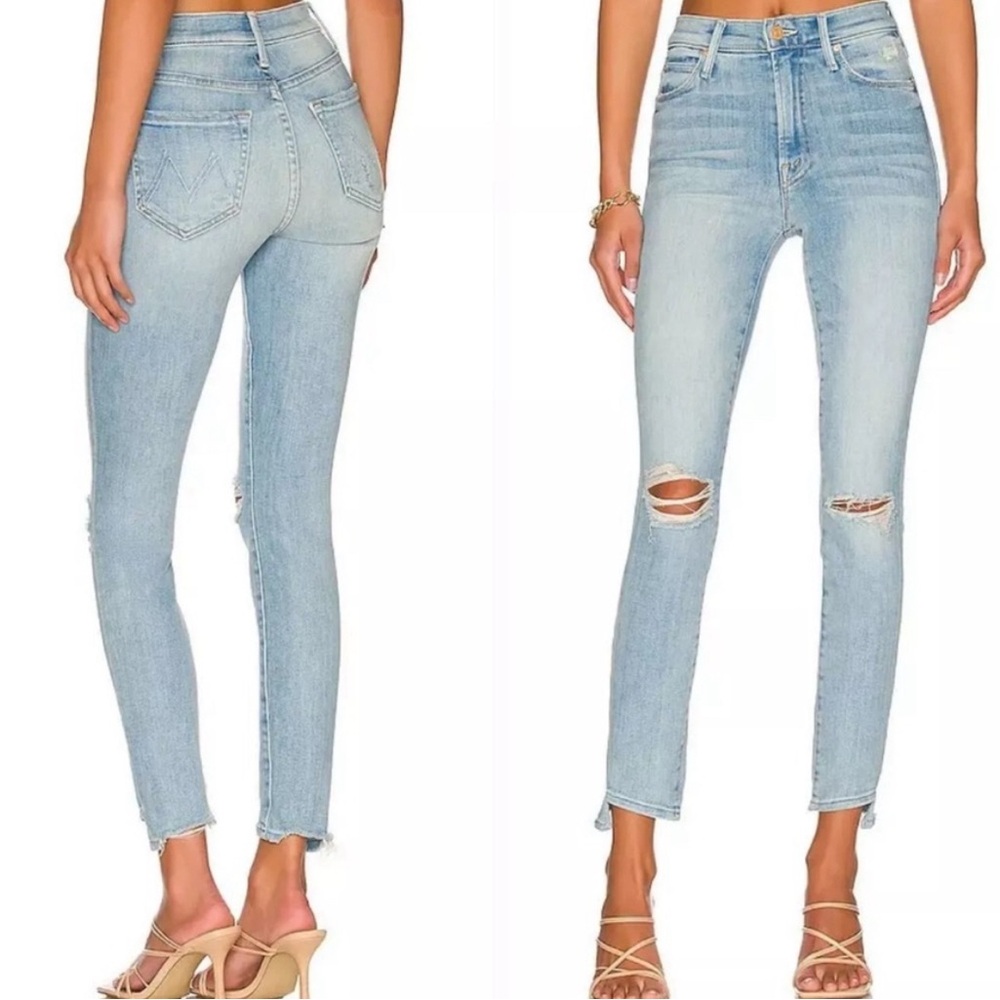 Mother denim - The Stunner Zip Ankle Step Chew in Poisoned Petals, size 29